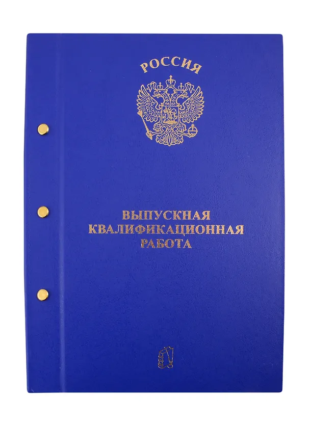 Папка для выпускной квалификационной работы , 3 отверстия, синяя, ПаркКом 260377 — 1