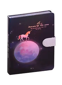 Блокнот с магнитной застежкой "Единорог и Луна. Journey of the moon", 224 страницы, 13 х 19 см