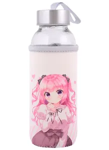 Бутылка в чехле Аниме Девушка с бантиком (Сёдзё) (цветная) (стекло) (300мл)