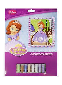 Набор д/творч. MultiArt Фреска из песка София Прекр. (SAF-EP100-SF) (182485) (Disney) (картинка-основа+8 контейнеров цв. песка+рамочка) (3 диз. в ассорт.) (упаковка) (в кор. 4х24шт)