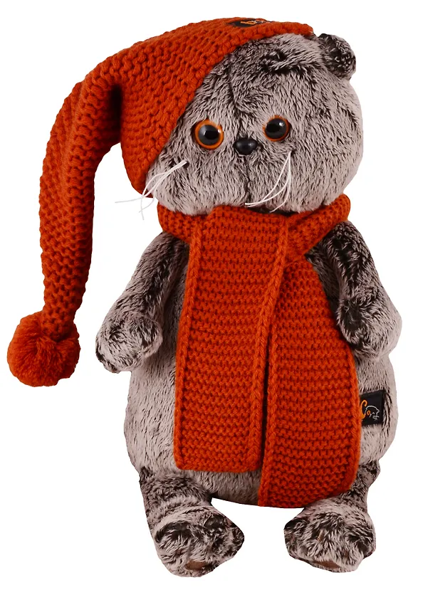 Игрушка мягкая Budi Basa, Басик в вязаной шапке и шарфе 22см 2620392 — 1
