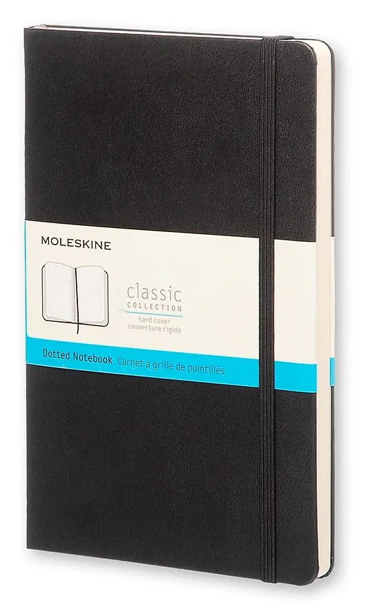 Книга для записей А5, 120 листов в точку "Classic Large", черная, жесткая обложка, резинка, Moleskine 242490 — 8