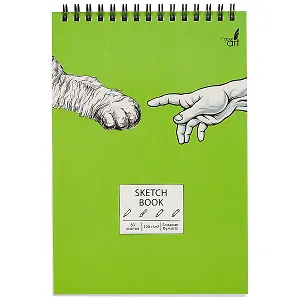 Скетчбук А5 50л "SKETCHBOOK. Hand to hand" белый офсет, 120г/м2, микротекстурир., евроспираль