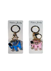 Брелок со стразами Слоник в попоне (19-1) металл