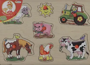 Рамка-вкладыш деревян. Ферма (E03-3728-3) (36)) (162946) (29х21) (Играем вместе) 2365757