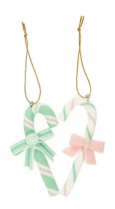 Набор новогодних подвесных украшений Пряничные карамельки (2шт) (пластик) (ПВХ бокс) (7х10) (12-07253CR-1)