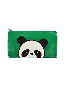 Пенал-косметичка 1отд. "Панда" 20*10см, кожзам, аппликация вышивка, Феникс