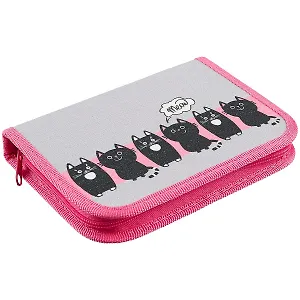 Пенал 1отд. "Cats party" 19*13см, молния, лам.картон, люрекс