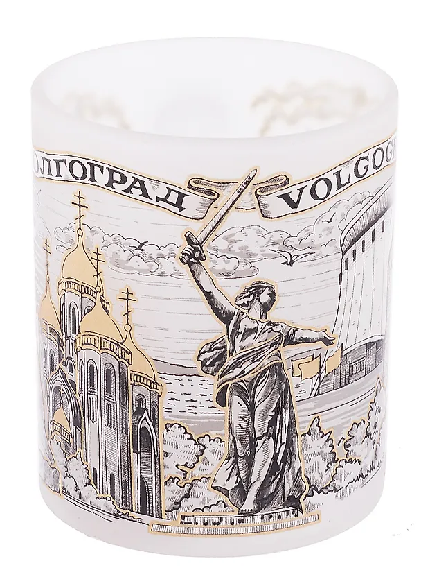 Кружка стекло матовая прямая Волгоград (350 мл) (069-80) 3128824 — 3