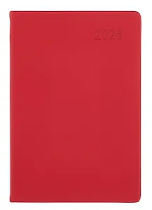 Ежедневник дат. 2025г. А5 176л "Paragraph" красный, 7Б, тв.переплет, иск.кожа, покрытие Soft Touch, термотиснение, тонир.блок, скругл.углы, вырубка, ляссе, инд.уп