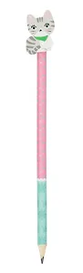 Карандаш School Tools, "Котята", чернографитный с ластиком, в ассортименте