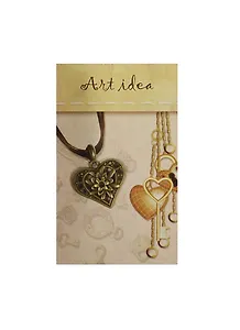 Кулон Сердце с цветком (QA-6165) (2,5см) (1шт.) (упаковка)