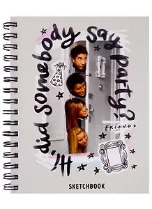Скетчбук А5 40л "Friends" спираль, плотность бумаги 160гр/м2