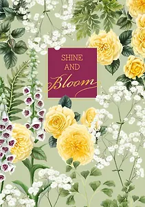 Тетрадь 48л кл. "La Fleur. Bloom" карт.обл.,  мат.текст.ламинация, тиснение фольгой, скрепка, ассорти