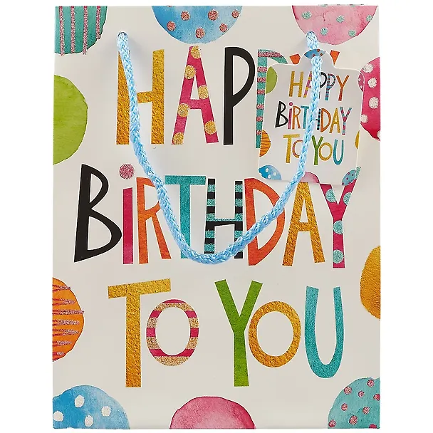 Пакет А5 23*18*10 "Bright birthday" нейтр., бум.мат.ламинат, ассорти 251078 — 4