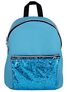 Рюкзак "Пайетки. Бирюза/серебро", экокожа