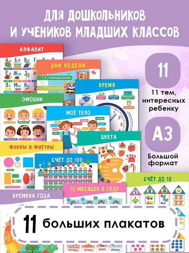 Книга 11 больших настенных плакатов для дошколят. Всё что нужно знать (Валентина Дмитриева) — 2