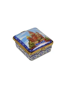 Шкатулка фарфор Москва Храм Василия Блаженного (087B01-18)