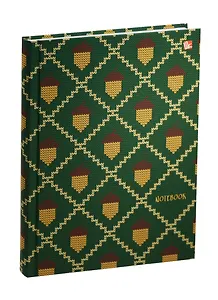 Книга для записей А5 112л кл. "Орнамент. Лесные желуди" 7БЦ, "мокрый шелк", мат.ламинация, Listoff