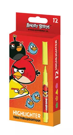 Текстовыделитель "ANGRY BIRDS" желтый, 2-5мм, Angry Birds — 229618 — 1