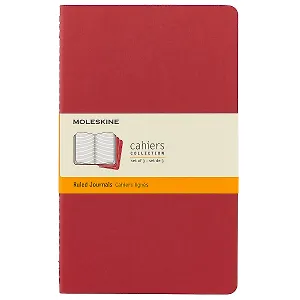 Книги для записей А5 "Cahier Journal Large", 3 штуки, клюквенные, Moleskine