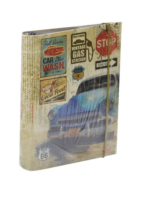 Тетрадь на кольцах в клетку Marker Arte, Retro Cars, 120 листов, в ассортименте 233408 — 2