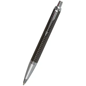 Ручка шариковая Parker, IM Premium Dark Espresso Ciselled CT, подарочная синяя