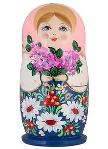 Матрешка 5 в 1 средняя (Цветы, Эскиз 12, Ромашки)