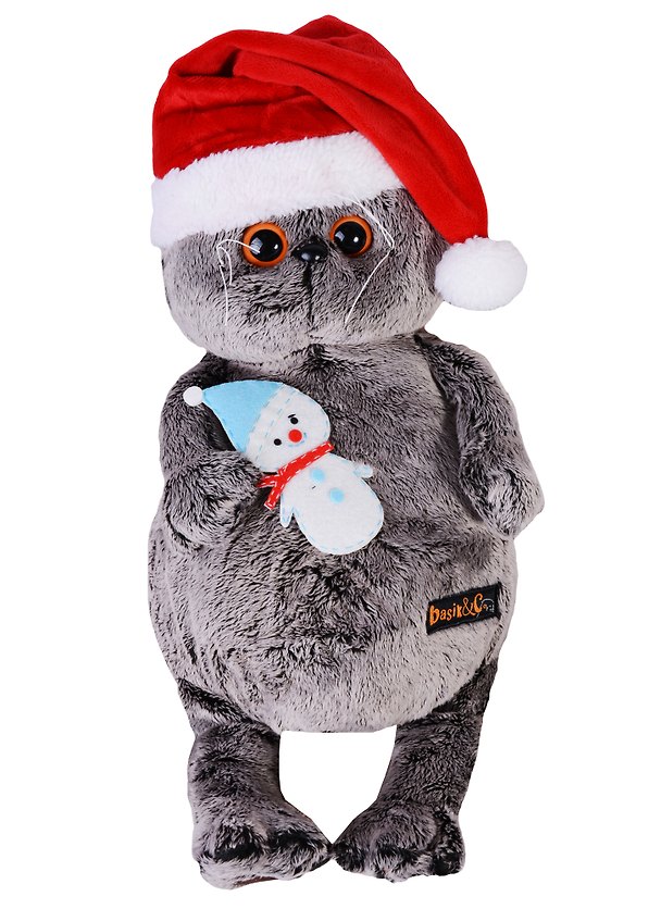 Мягкая игрушка НГ Басик в колпаке со снеговичком (30 см) (Ks30-079) 2623623 — 1