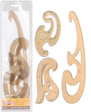 Лекала маленькие 03шт (набор), пластик, дымчатый, европодвес, Koh-I-Noor 220622