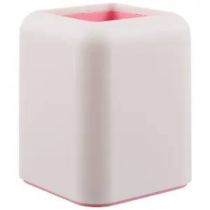 Подставка настольная Forte, Pastel, пластиковая, белый с розовой вставкой, ErichKrause