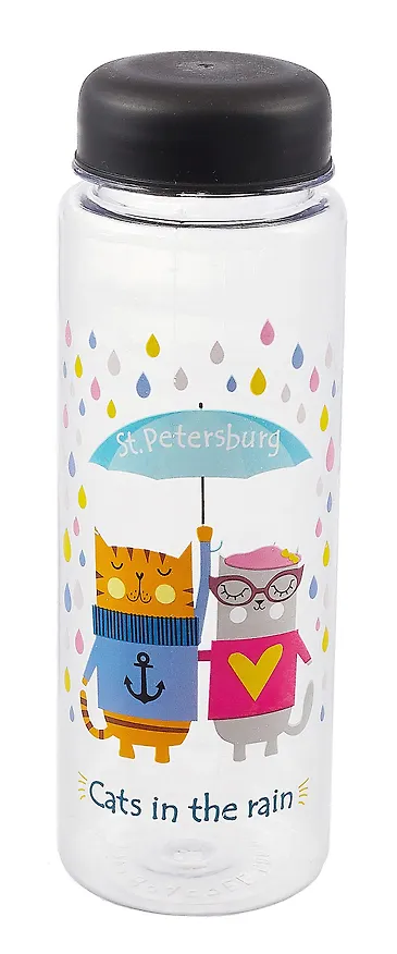 Бутылочка My bottle с сумочкой СПб Cats in the rain (500 мл) (12-Unicorn-MF-009) 2712720 — 1