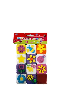 Набор для детского творчества Arte Nuevo Веселые печати Цветы, подушечка с чернилами+веселые штампы 2387923