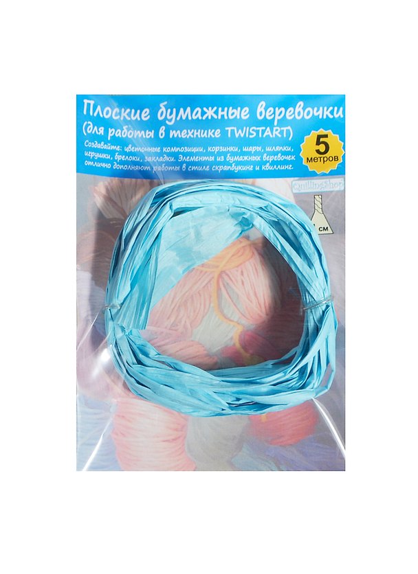 Плоская бумажная веревочка №09 Светло-голубой (TW040905) (5м) (упаковка) 2412581 — 1