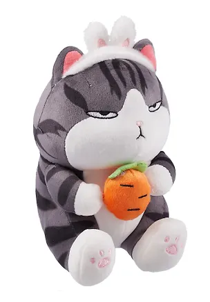 Мягкая игрушка Котик-зайка с морковкой Кигуруми (25см) (12-1040-202405-T16) 3045352