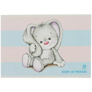 Альбом для рисования Listoff, "Зайка", А4, 20 листов, на скрепке