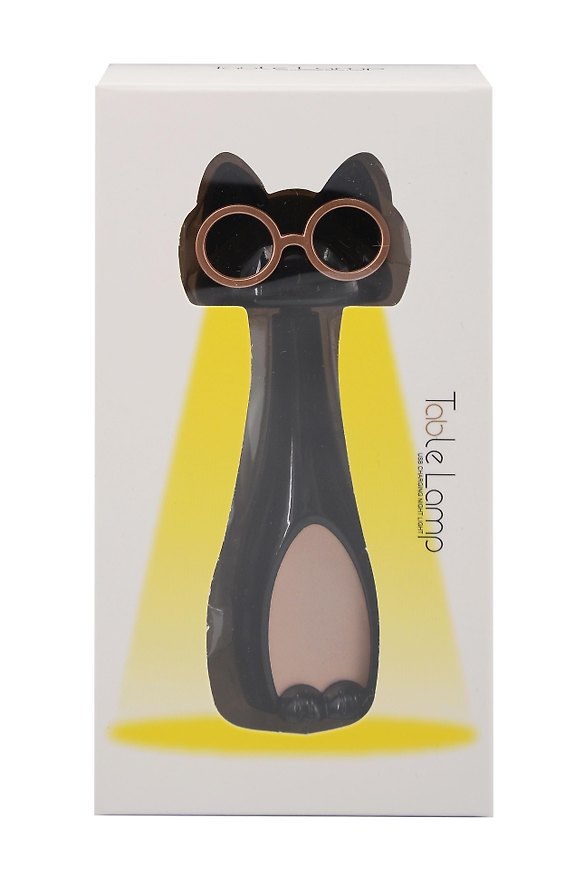 Мини-лампа LED Котик в очках (черная) (пластик) (11х4) (12-LIGHT-532) 3127312 — 1