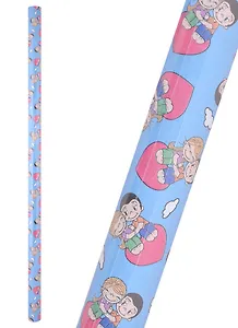 Бумага упаковочная 70*100см "Love is Блаженство (голубая)"