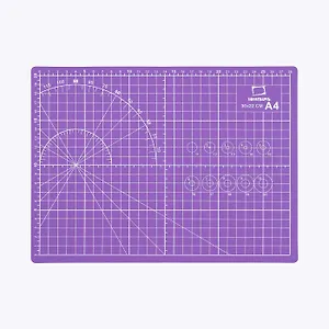 Коврик для резки А4 защитный, трехслойный, сиреневый, Малевичъ
