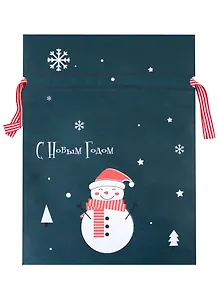 Мешок 40*30см подарочный "Снеговик" Новый год
