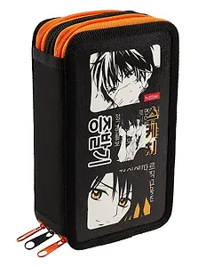 Пенал 3 отделения "Аниме. Нежные чувства" 19*11 см, молния