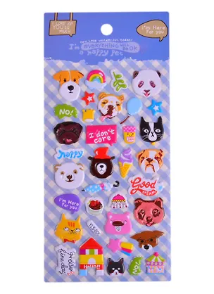 Наклейки зефирные Party Зверушки(Yls-005)(9,5*20.5) 2842466