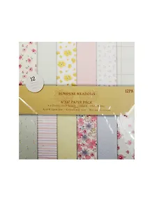 Бумага для скрапбукинга (15х15) (двусторонняя) (12 дизайнов) (12 листов) Sunshine Meadows