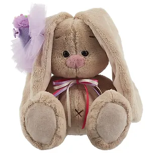 Мягкая игрушка Зайка Ми с фиолетовым мороженым (15 см) (SidX-228) 2648447