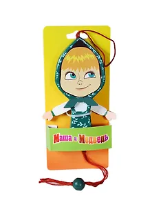 Игрушка деревянная Маша дергунчик хитрая (зеленая) (YX109) (упаковка)