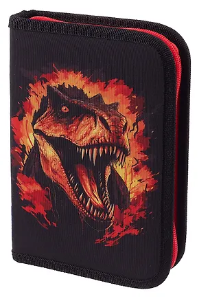 Пенал 1 отделение "Fire dino" с наполнением, 21*14 см, 24 предмета 3106018