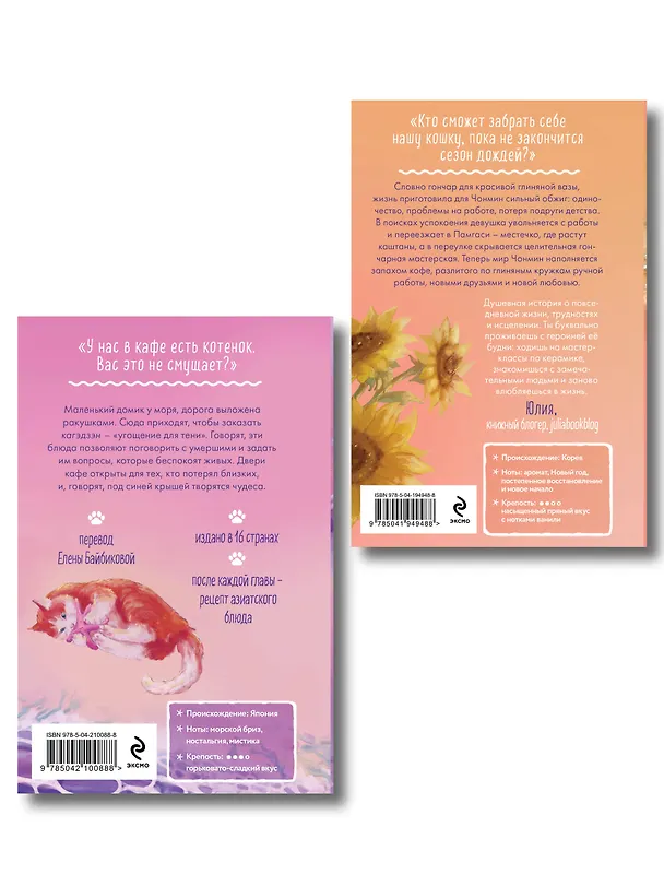 Книга Комплект из 2-х книг: (Котенок и кафе на краю океана + Кошка из мастерской) (Юта Такахаси, Сомин Ён) — 2