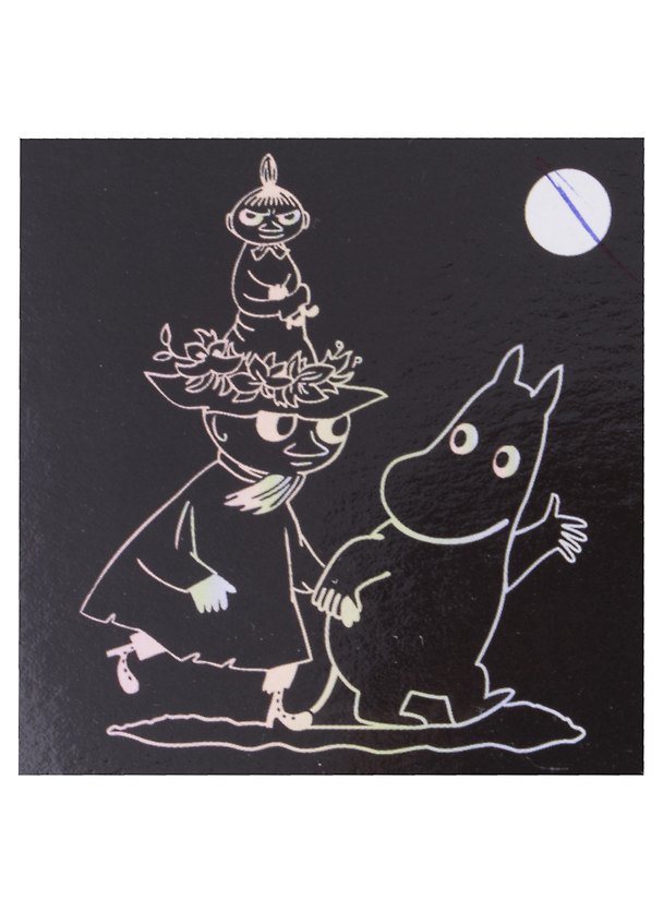 Набор для творчества Lori. Гравюра с голографическим эффектом MOOMIN «Муми-тролль и Снусмумрик с малышкой Мю» 2874192 — 1