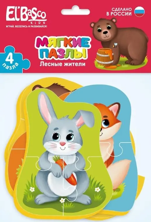 Мягкий пазл «Лесные жители» 13 элементов, Vladi Toys 2942082 — 1