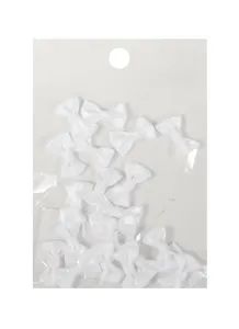 Бантики атласные белые (2 см) (20шт) (пакет) (11-01055-11-1)